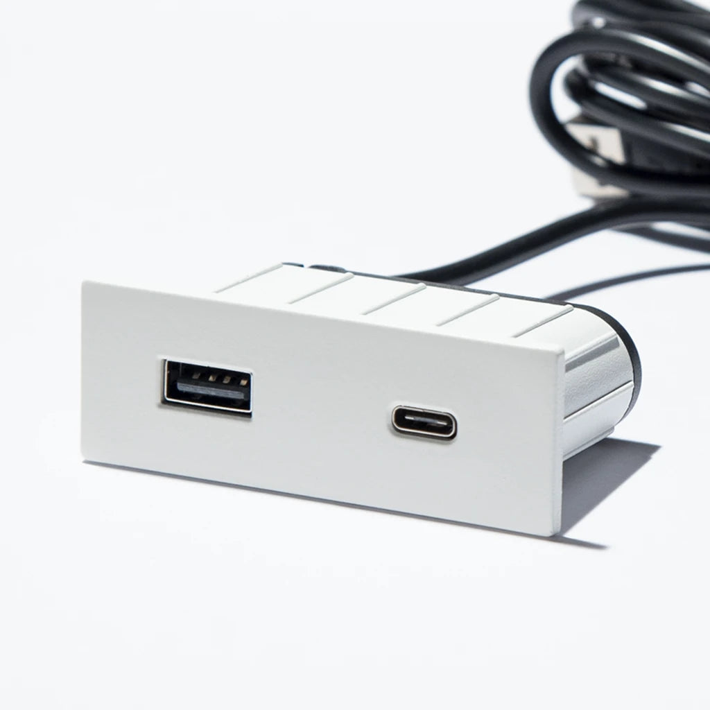 ASA 06029P00007 Nabíjecí HUB vestavný VERSAPICK, 2xUSB 5V (typ A), 70x25mm, obdélníkový, plast, bílá matná ASA 06029P00007 Nabíjecí HUB vestavný VERSAPICK, 2xUSB 5V (typ A), 70x25mm, obdélníkový, plast, bílá matná